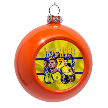 Cristiano Ronaldo Al Nassr, Orange Christmas tree ornament bauble 8cm