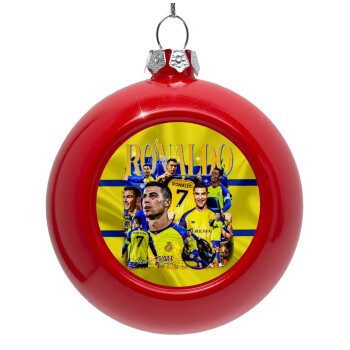 Cristiano Ronaldo Al Nassr, Red Christmas tree ornament bauble 8cm