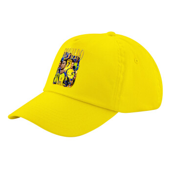 Cristiano Ronaldo Al Nassr, Child's Baseball Cap, 100% Cotton Twill, Yellow (COTTON, CHILD, UNISEX, ONE SIZE)