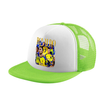 Cristiano Ronaldo Al Nassr, Adult Soft Trucker Hat with Mesh GREEN/WHITE (POLYESTER, ADULT, ONE SIZE)