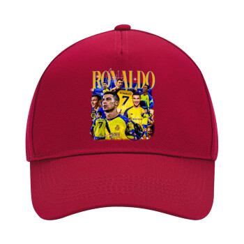 Cristiano Ronaldo Al Nassr, Adult Ultimate Hat RED, (100% COTTON DRILL, ADULT, UNISEX, ONE SIZE)