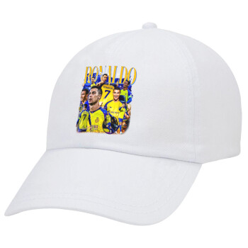 Cristiano Ronaldo Al Nassr, Καπέλο Ενηλίκων Baseball Λευκό 5-φύλλο (POLYESTER, ΕΝΗΛΙΚΩΝ, UNISEX, ONE SIZE)