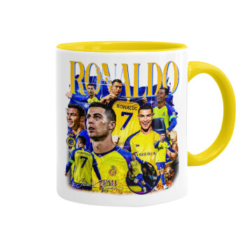 Cristiano Ronaldo Al Nassr, Mug colored yellow, ceramic, 330ml