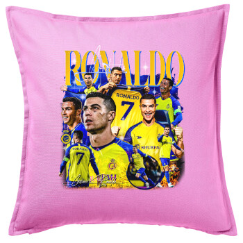 Cristiano Ronaldo Al Nassr, Sofa cushion Pink 50x50cm includes filling