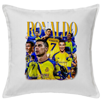 Cristiano Ronaldo Al Nassr, Sofa cushion White 50x50cm includes filling