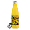 Yellow Stainless Steel Metallic Thermos, double-walled, 500ml