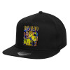 Children's Flat Snapback Hat, Black (100% COTTON, CHILD, UNISEX, ONE SIZE)