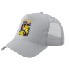 Adult Structured Trucker Hat, with Mesh, GRAY (100% COTTON, ADULT, UNISEX, ONE SIZE)