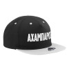 Adult Flat Snapback Hat Black/Grey, (100% COTTON TWILL, ADULT, UNISEX, ONE SIZE)