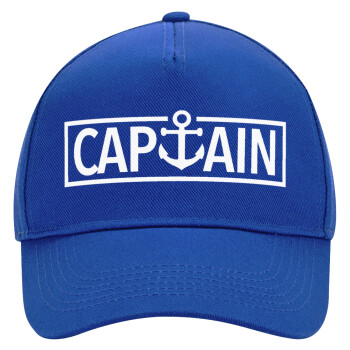 CAPTAIN, Ultimate Adult Hat BLUE, (100% COTTON DRILL, ADULT, UNISEX, ONE SIZE)