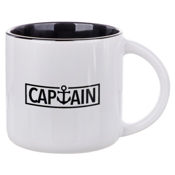 CAPTAIN, Κούπα κεραμική 400ml Λευκή/Μαύρη