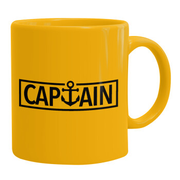 CAPTAIN, Ceramic coffee mug yellow, 330ml