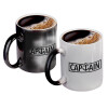 Color changing magic Mug, ceramic, 330ml when adding hot liquid inside, the black colour desappears (1 pcs)