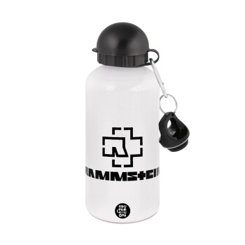 Rammstein, Metal water bottle, White, aluminum 500ml