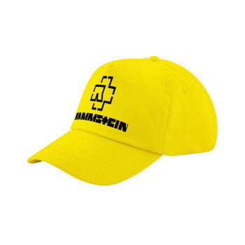 Rammstein, Child's Baseball Cap, 100% Cotton Twill, Yellow (COTTON, CHILD, UNISEX, ONE SIZE)