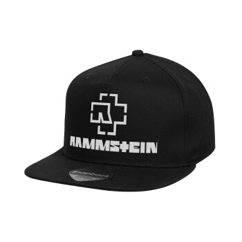 Rammstein, Καπέλο παιδικό Flat Snapback, Μαύρο (100% ΒΑΜΒΑΚΕΡΟ, ΠΑΙΔΙΚΟ, UNISEX, ONE SIZE)