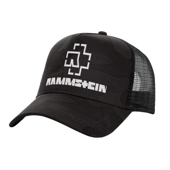 Rammstein, Adult Structured Trucker Hat, with Mesh, Dark Army (100% COTTON, ADULT, UNISEX, ONE SIZE)