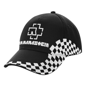 Rammstein, Adult Ultimate BLACK RACING Cap, (100% COTTON DRILL, ADULT, UNISEX, ONE SIZE)