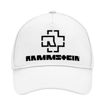 Rammstein, Καπέλο Ενηλίκων Baseball, Drill, Λευκό (100% ΒΑΜΒΑΚΕΡΟ, ΕΝΗΛΙΚΩΝ, UNISEX, ONE SIZE)
