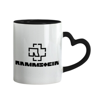 Rammstein, Mug heart black handle, ceramic, 330ml