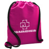 Τσάντα πλάτης πουγκί GYMBAG Φούξια, με τσέπη (40x48cm) & χονδρά κορδόνια