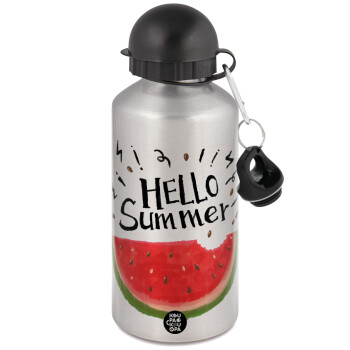 Summer Watermelon, Metallic water jug, Silver, aluminum 500ml