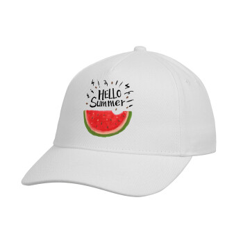 Summer Watermelon, Καπέλο Ενηλίκων Baseball, Drill, Λευκό (100% ΒΑΜΒΑΚΕΡΟ, ΕΝΗΛΙΚΩΝ, UNISEX, ONE SIZE)