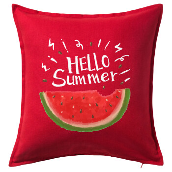 Summer Watermelon, Sofa cushion RED 50x50cm includes filling