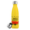 Yellow Stainless Steel Metallic Thermos, double-walled, 500ml