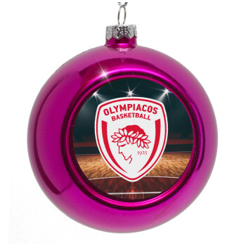 Olympiacos B.C., Purple Christmas tree ornament bauble 8cm