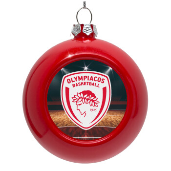 Olympiacos B.C., Red Christmas tree ornament bauble 8cm