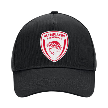 Olympiacos B.C., Adult Ultimate Hat BLACK, (100% COTTON DRILL, ADULT, UNISEX, ONE SIZE)