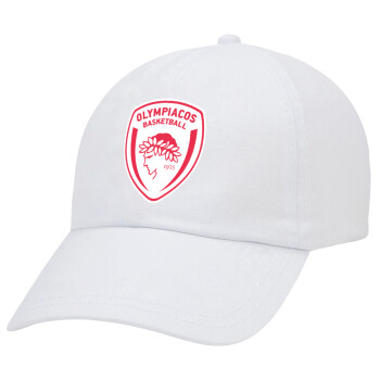 Olympiacos B.C., Adult Baseball Cap White 5-panel (POLYESTER, ADULT, UNISEX, ONE SIZE)