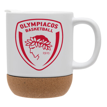 Olympiacos B.C., Ceramic coffee mug Cork (MAT), 330ml (1pcs)