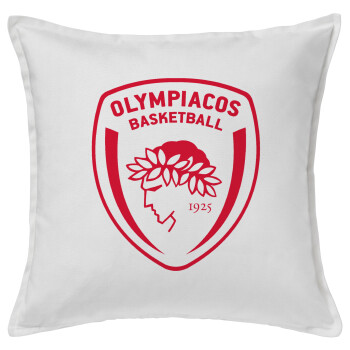 Olympiacos B.C., Μαξιλάρι καναπέ ΛΕΥΚΟ 100% βαμβάκι, περιέχεται το γέμισμα (50x50cm)