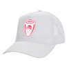 Structured Trucker Adult Hat, with Mesh, WHITE (100% COTTON, ADULT, UNISEX, ONE SIZE)