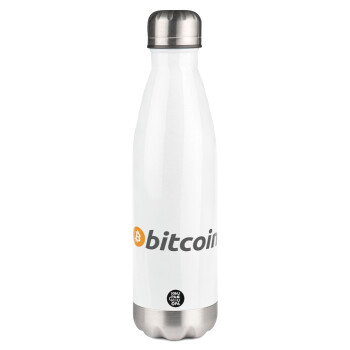 Bitcoin Crypto, Metal mug thermos White (Stainless steel), double wall, 500ml