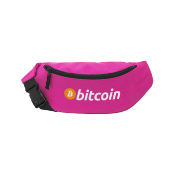 Bitcoin Crypto, Unisex waist bag (banana) in PINK color with 2 pockets