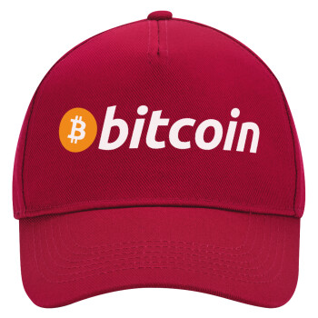 Bitcoin Crypto, Adult Ultimate Hat RED, (100% COTTON DRILL, ADULT, UNISEX, ONE SIZE)