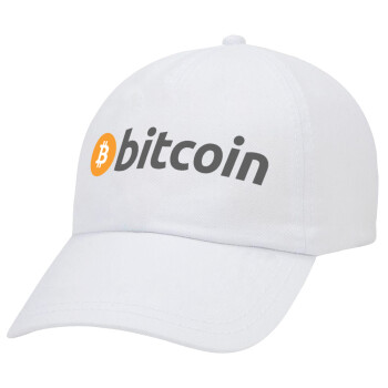 Bitcoin Crypto, Adult Baseball Cap White 5-panel (POLYESTER, ADULT, UNISEX, ONE SIZE)