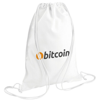 Bitcoin Crypto, Backpack pouch GYMBAG white (28x40cm)