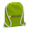 Backpack bag GYMBAG LIME GREEN, with pocket (40x48cm) & thick cords