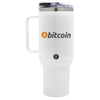 Bitcoin Crypto, Mega Tumbler με καπάκι, διπλού τοιχώματος (θερμό) 1,2L