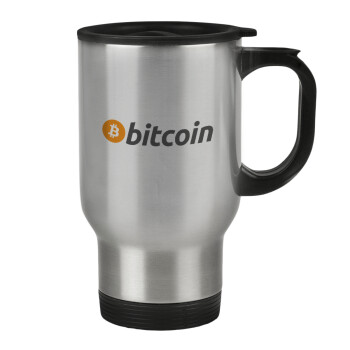 Bitcoin Crypto, Κούπα ταξιδιού ανοξείδωτη με καπάκι, διπλού τοιχώματος (θερμό) 450ml