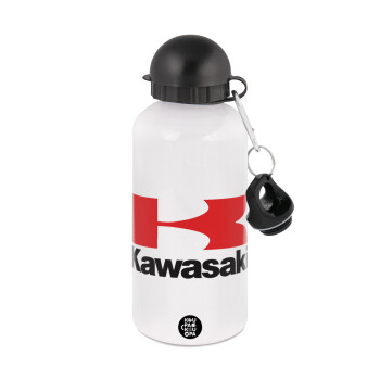 Kawasaki, Metal water bottle, White, aluminum 500ml