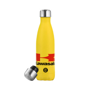 Kawasaki, Yellow Stainless Steel Metallic Thermos, double-walled, 500ml