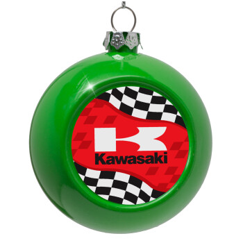 Kawasaki, Green Christmas tree ornament bauble 8cm