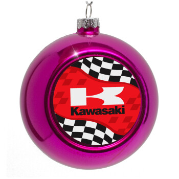 Kawasaki, Purple Christmas tree ornament bauble 8cm