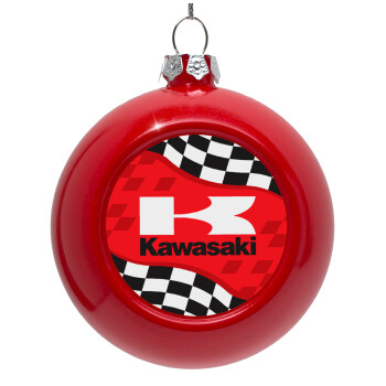 Kawasaki, Red Christmas tree ornament bauble 8cm