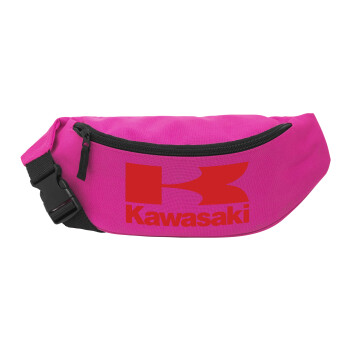 Kawasaki, Unisex τσαντάκι μέσης (μπανάνα) χρώματος ΡΟΖ με 2 τσέπες